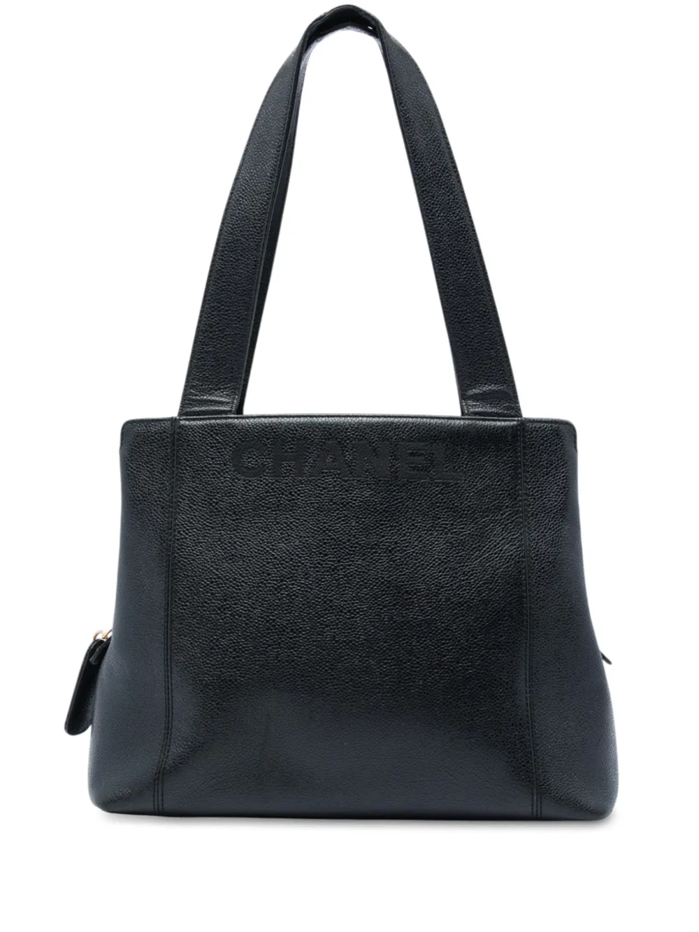 CHANEL Pre-Owned 1997-1999 Caviar LAX Embroidered Logo tote bag - Black