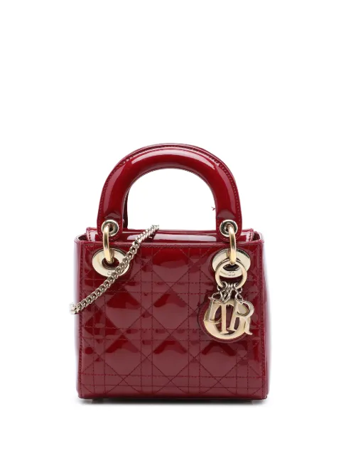Christian Dior Pre-Owned 2017 Mini Patent Cannage Lady Dior satchel