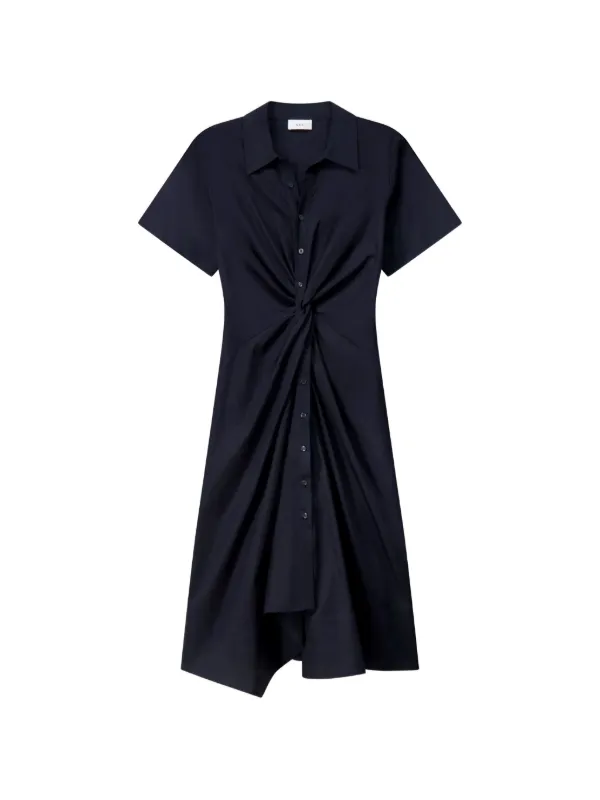 A.L.C. Ana Twist-detail Midi Shirt Dress in Black