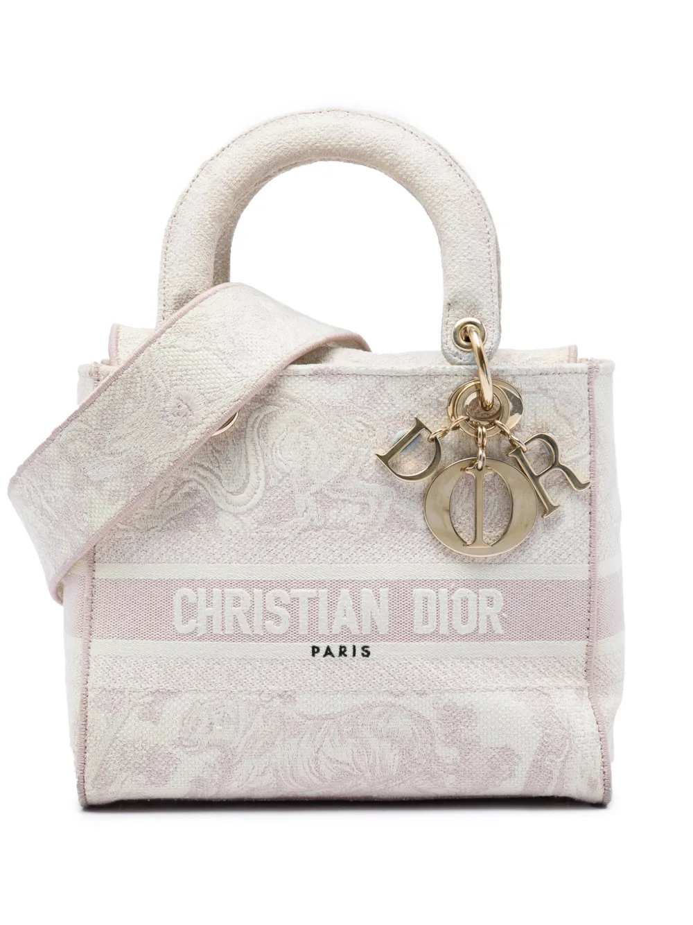 Christian Dior Pre-Owned 2022 Medium Embroidered Canvas Toile De Jouy Lady D Lite satchel - Rosa