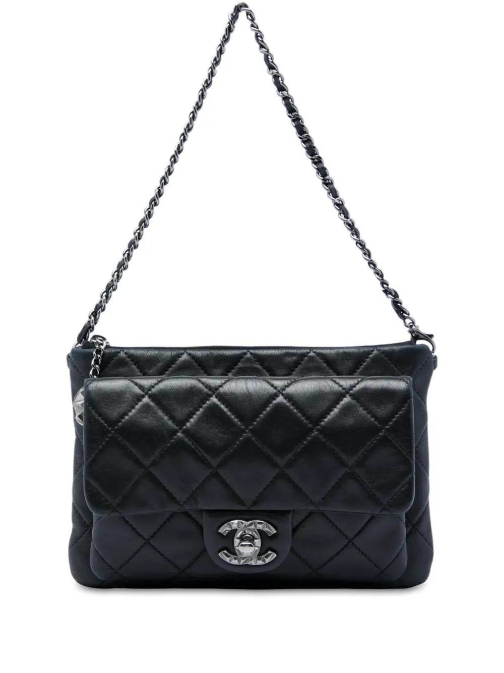 CHANEL Pre-Owned 2012-2013 CC Quilted Lambskin Mineral Nights Flap shoulder bag - Black
