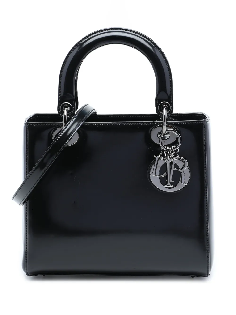 Christian Dior Pre-Owned 2013 Medium Patent Lady Dior satchel - Black