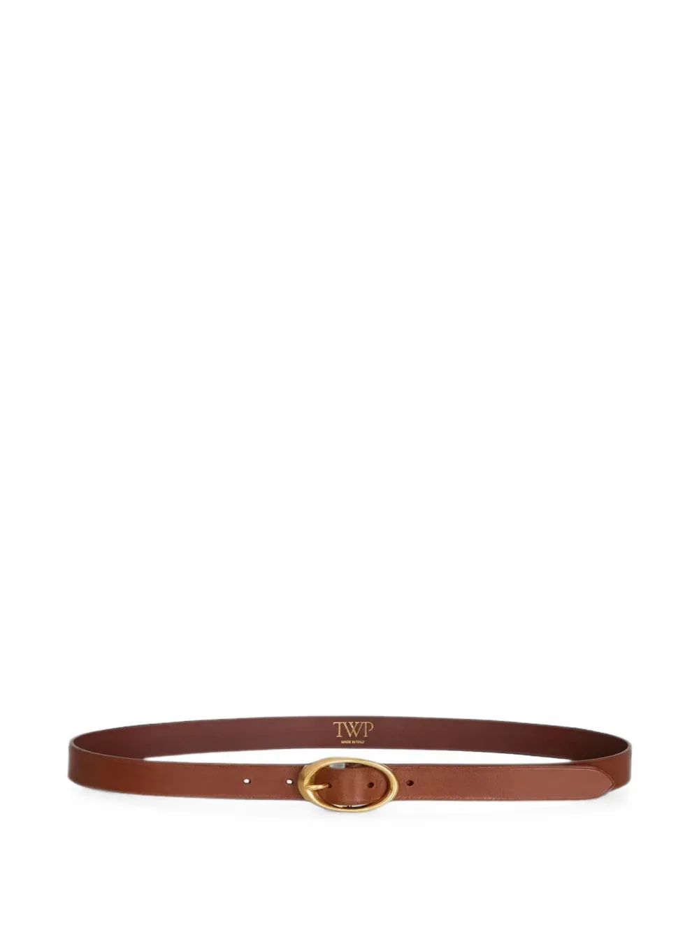 TWP Narrow oval-buckle belt - Marrone