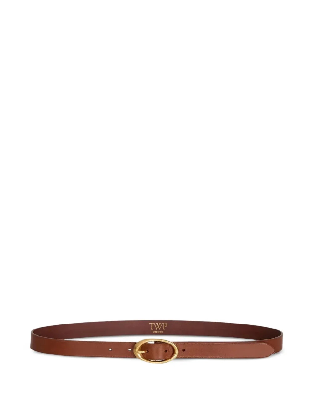 TWP Narrow oval-buckle belt - Marrone