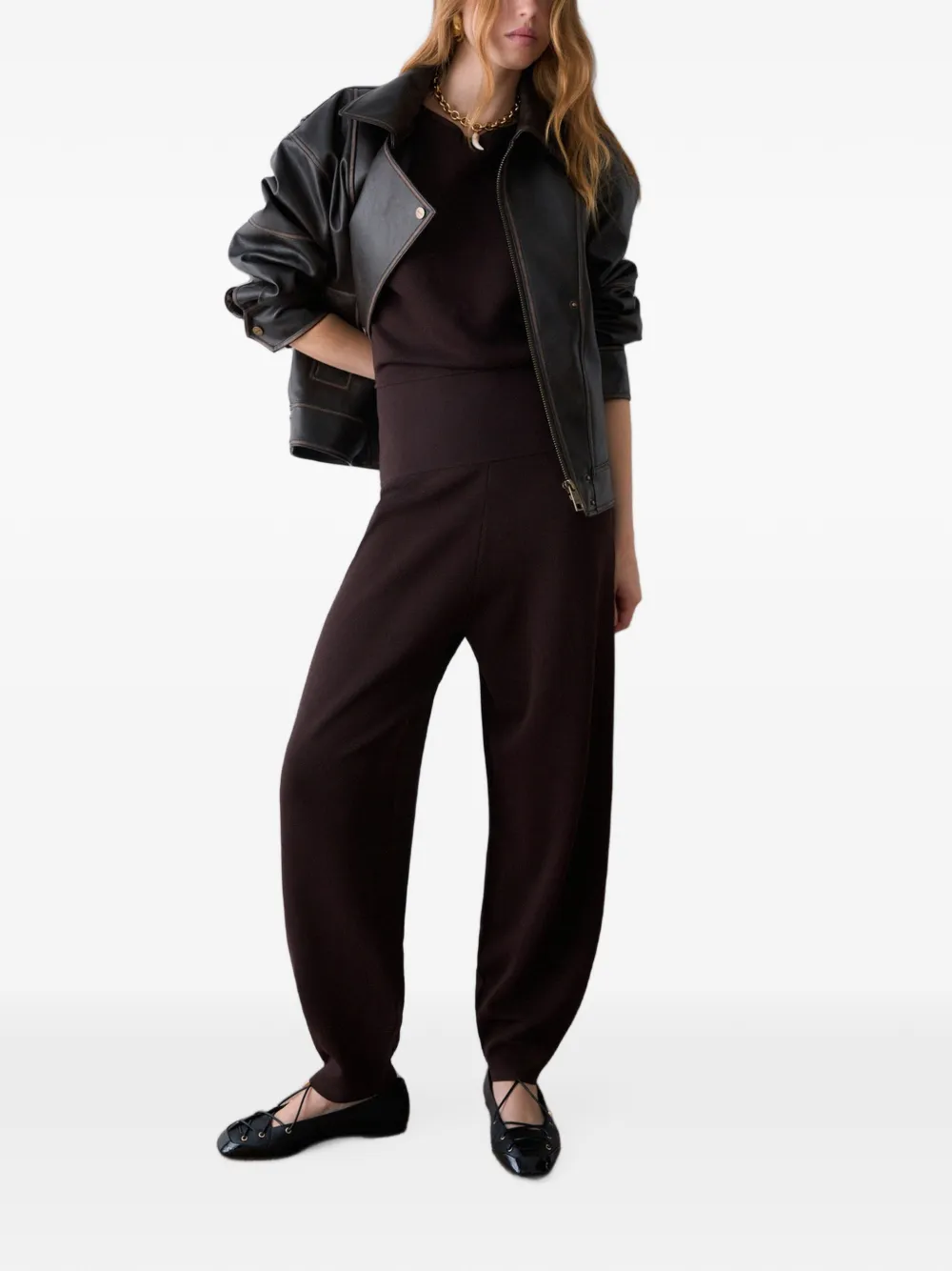LIU JO long knitted jumpsuit - Marrone