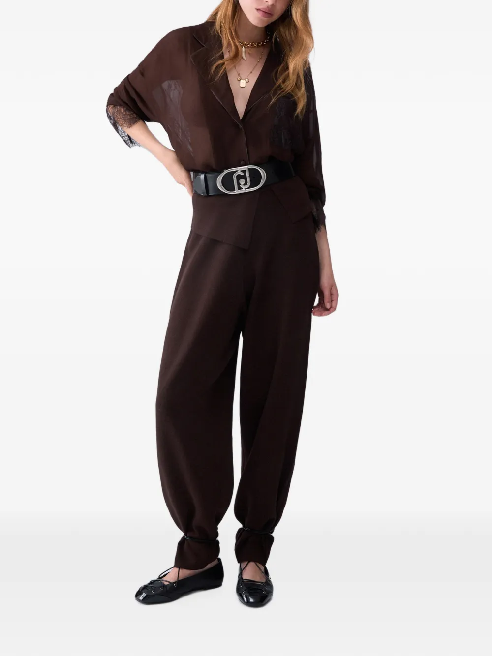 LIU JO Blouse met kanten details Bruin