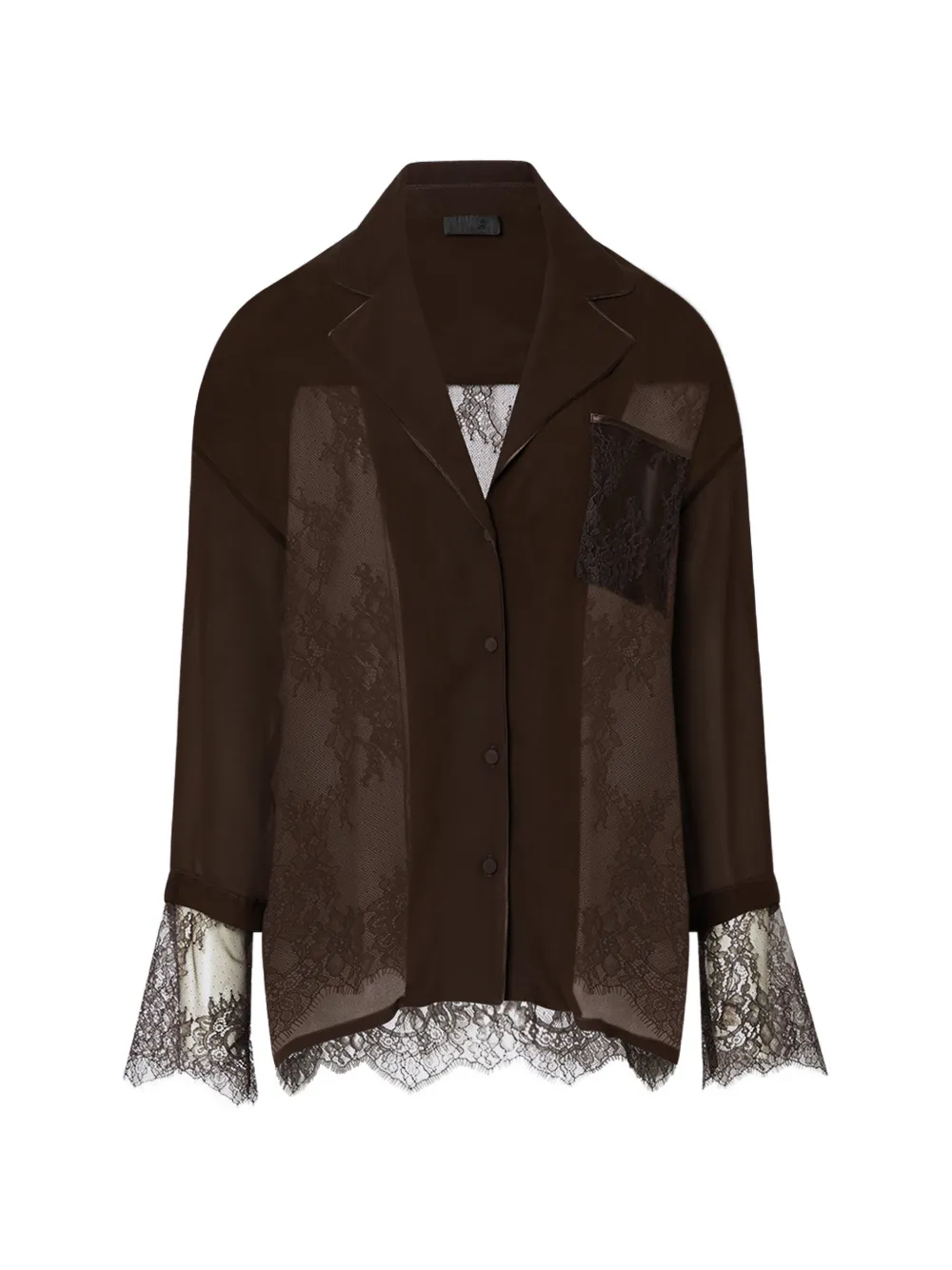 LIU JO blouse with lace details - Marrone