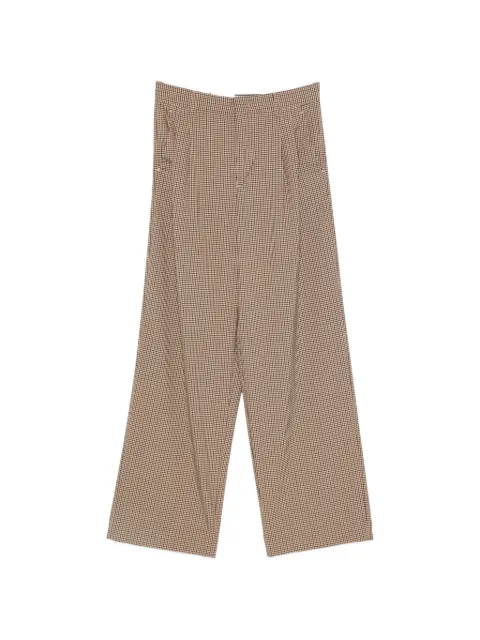 White Sand check-pattern wide-leg trousers