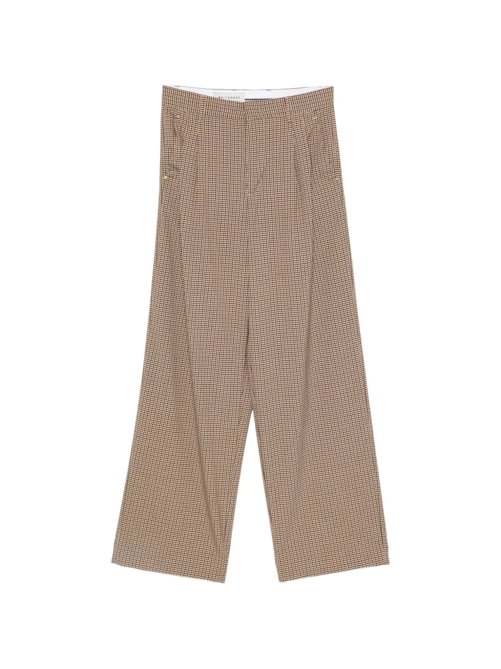 White Sand check-pattern wide-leg trousers