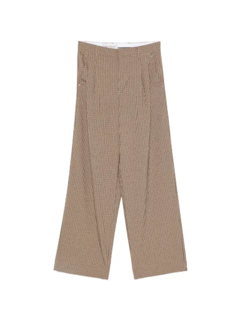 White Sand check-pattern wide-leg trousers