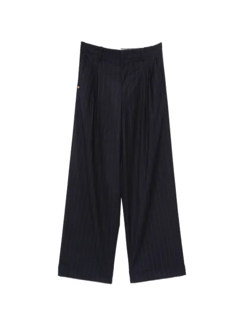 White Sand pinstripe-pattern pleated trousers