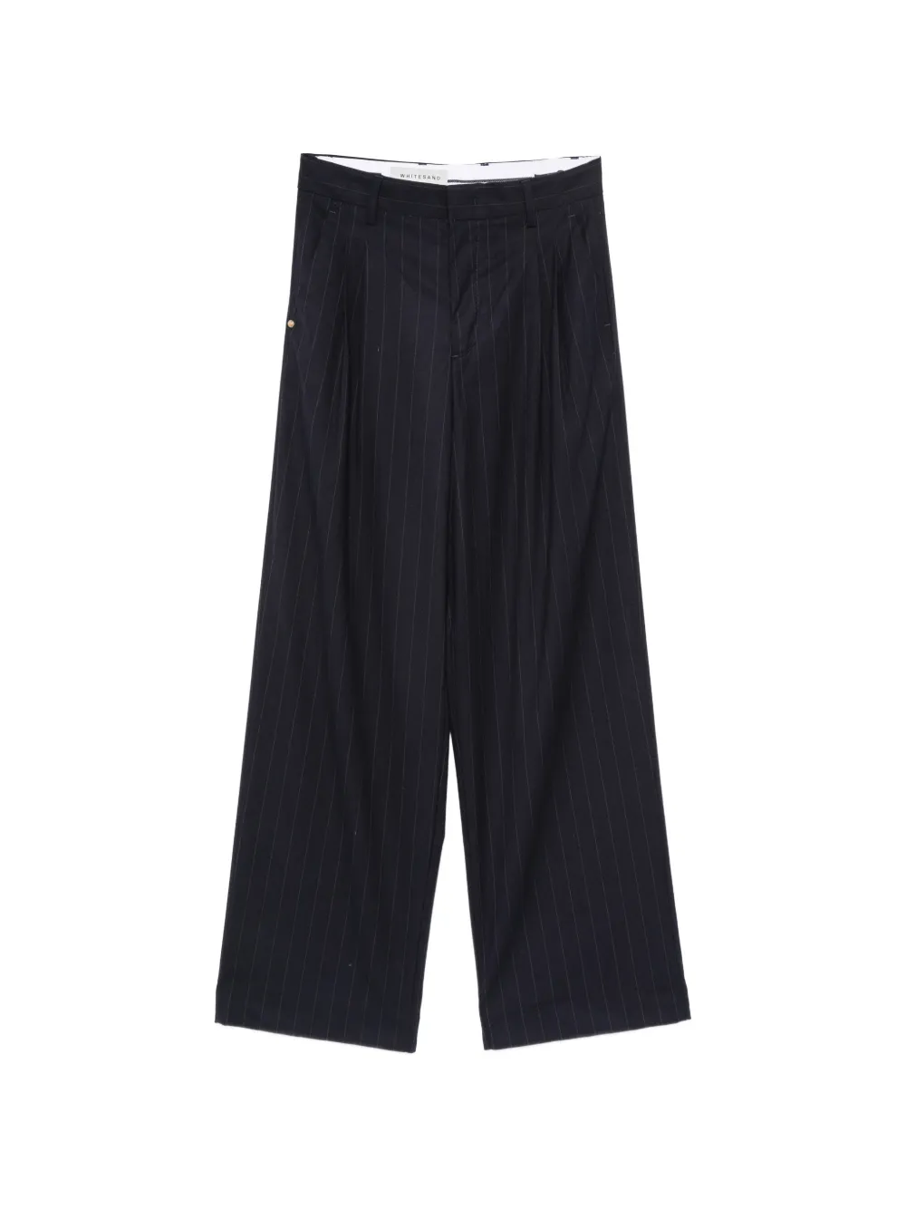 White Sand pinstripe-pattern pleated trousers