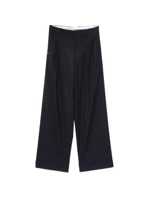 White Sand pinstripe-pattern pleated trousers