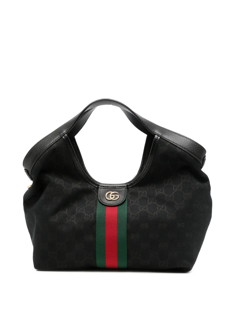 Gucci GG Supreme Web-stripe tote bag - Black