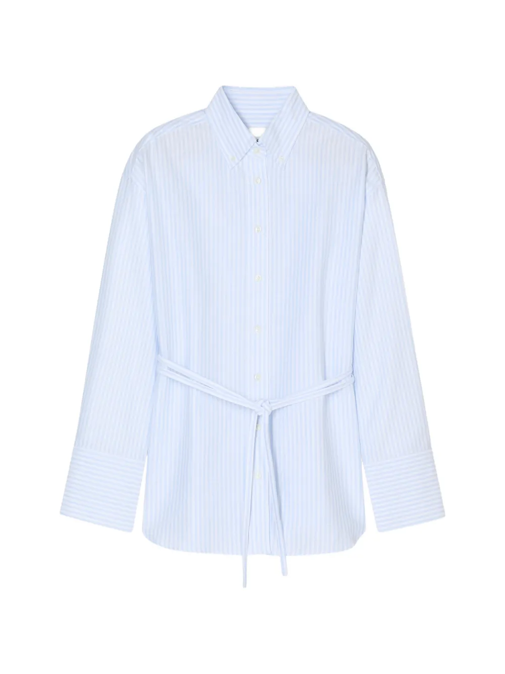 Closed striped belted shirt - Blau