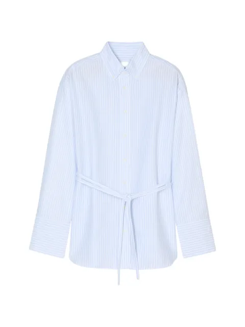 Closed striped belted shirt
