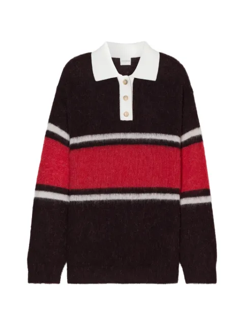 Closed rugby-stripe polo sweater