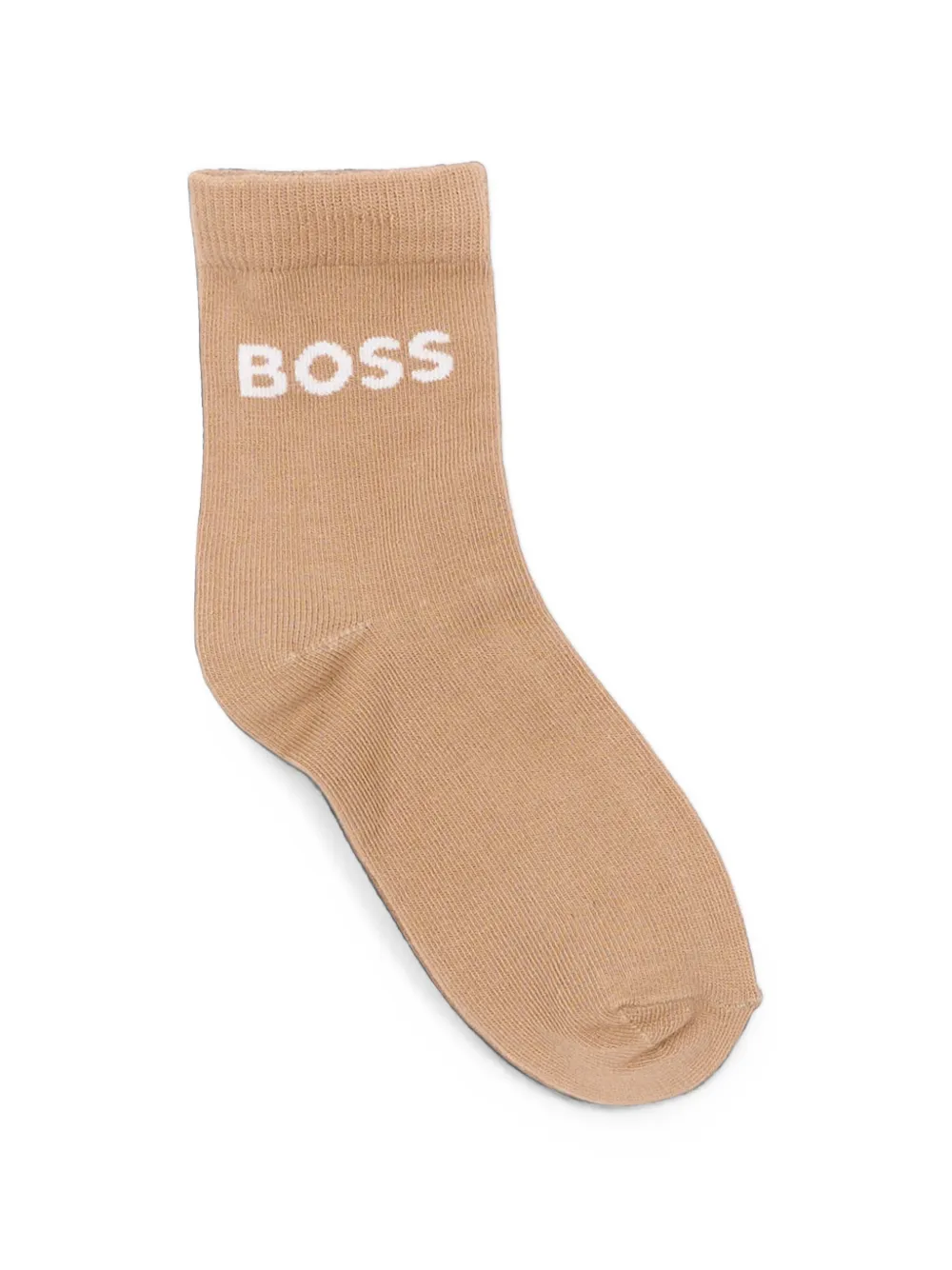 BOSS Kidswear Drie paar sokken met logo Beige