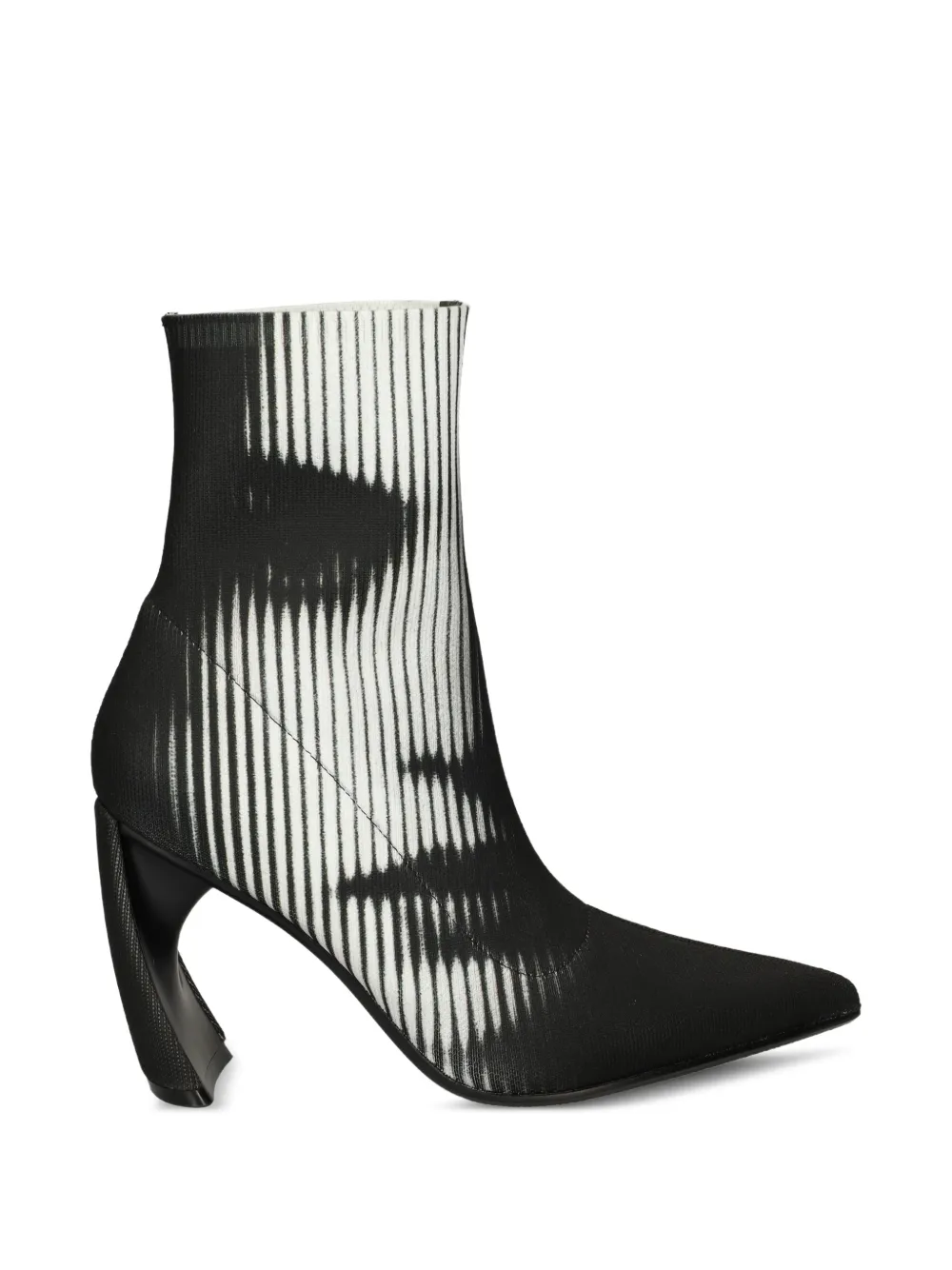 United Nude graphic-print pointed-toe ankle boots Zwart