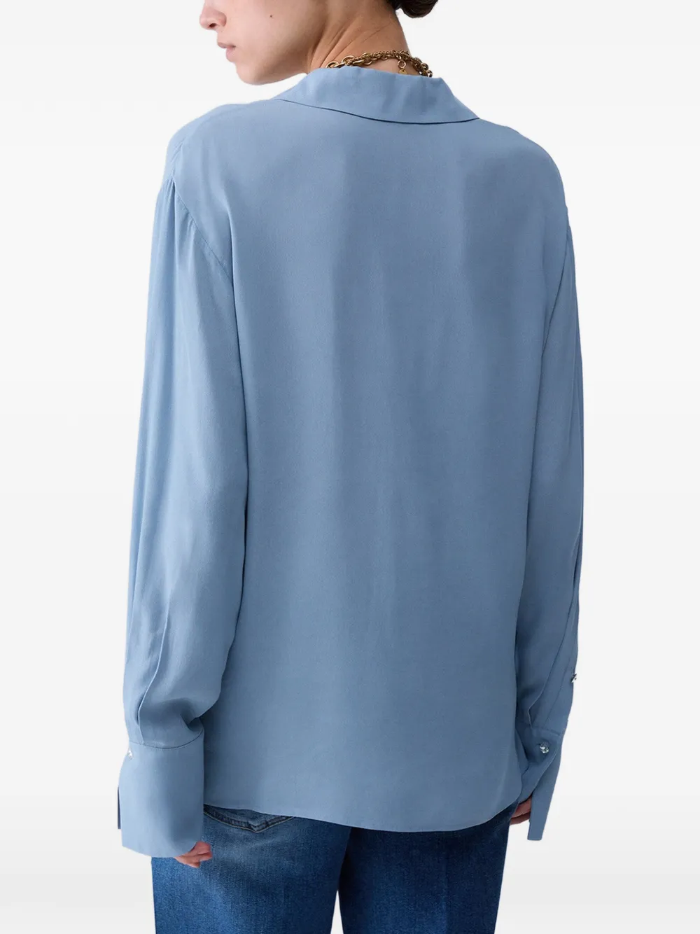 LIU JO Crêpe de chine blouse Blauw