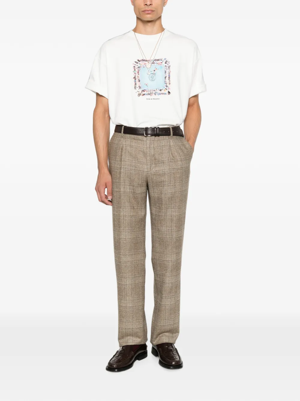 Drôle De Monsieur T-shirt met grafische print Wit