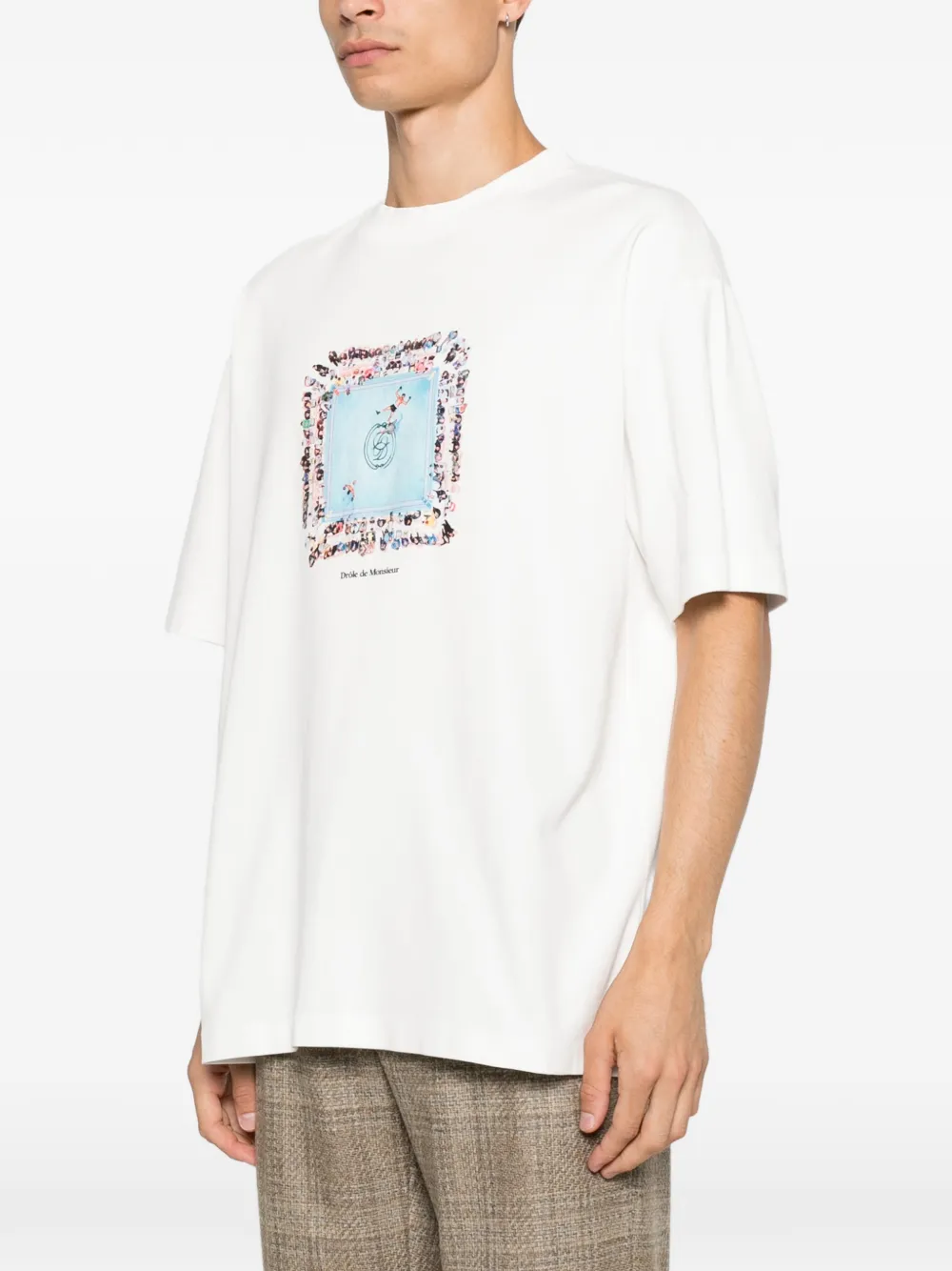 Drôle De Monsieur T-shirt met grafische print Wit