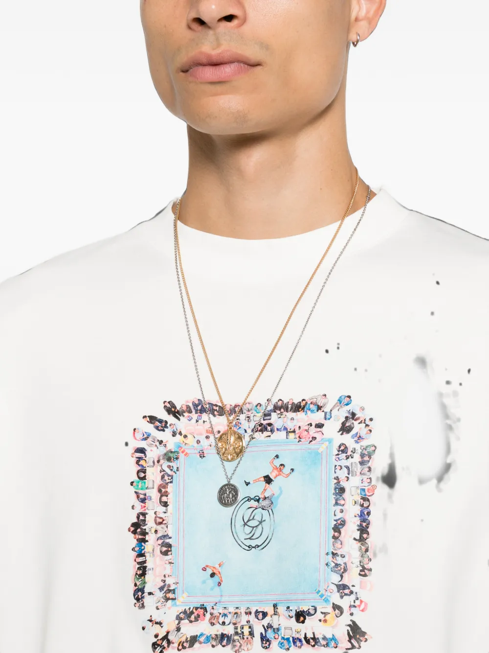 Drôle De Monsieur T-shirt met grafische print Wit