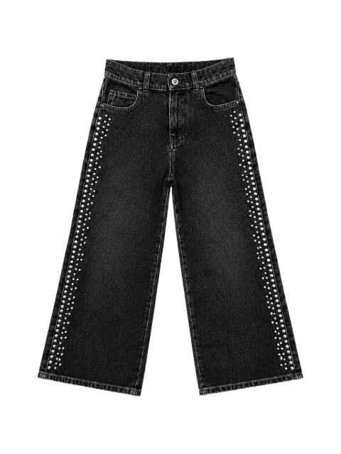 Golden Goose Kids stud-embellished logo-pattern jeans
