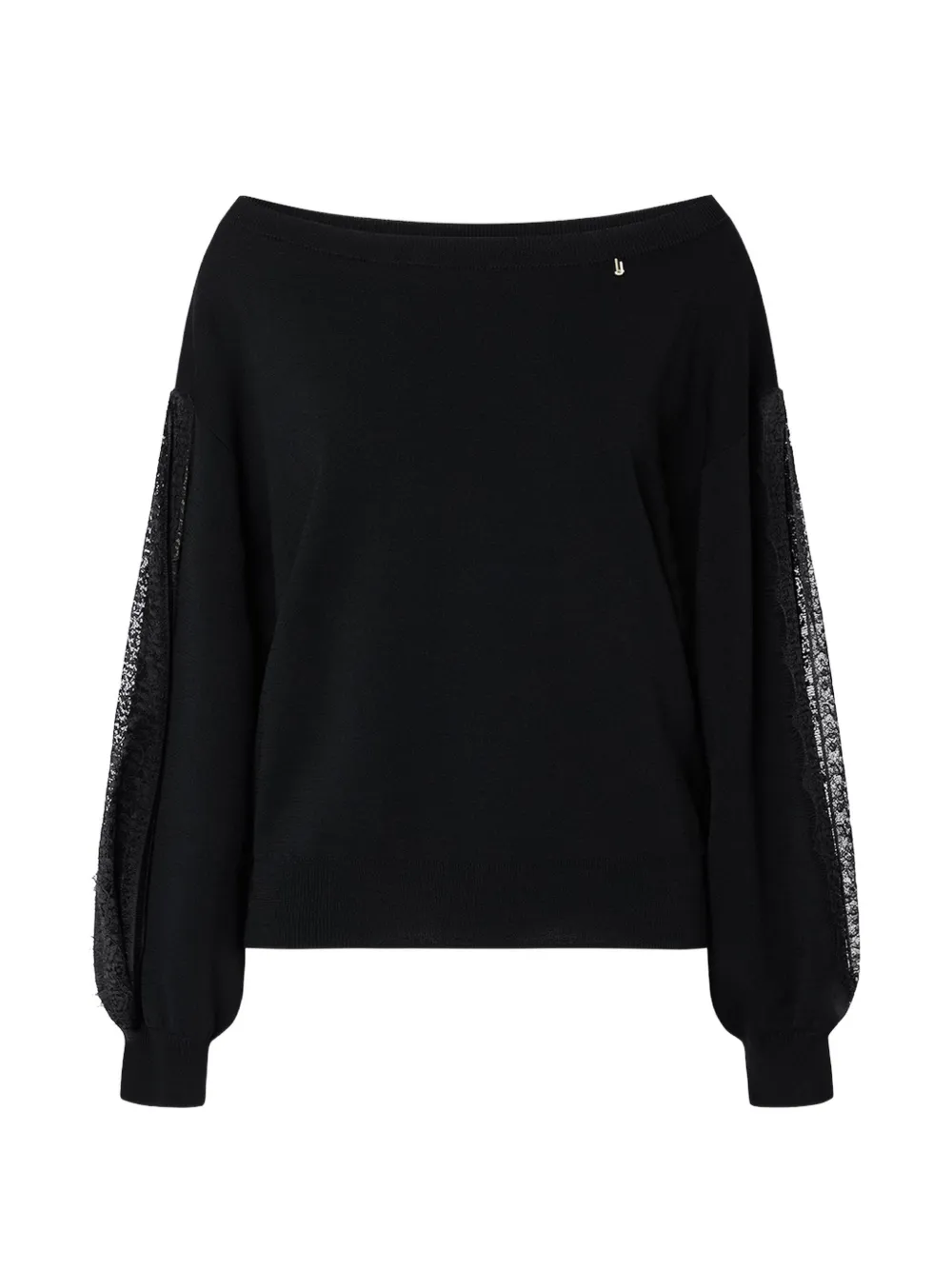 LIU JO sweater with lace inserts - Nero