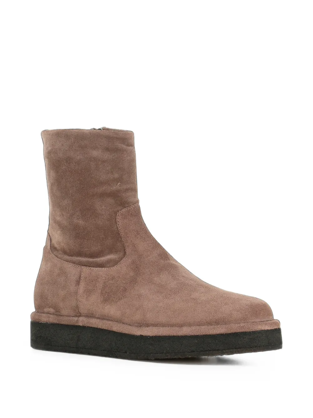 Del Carlo suede platform ankle boots Beige