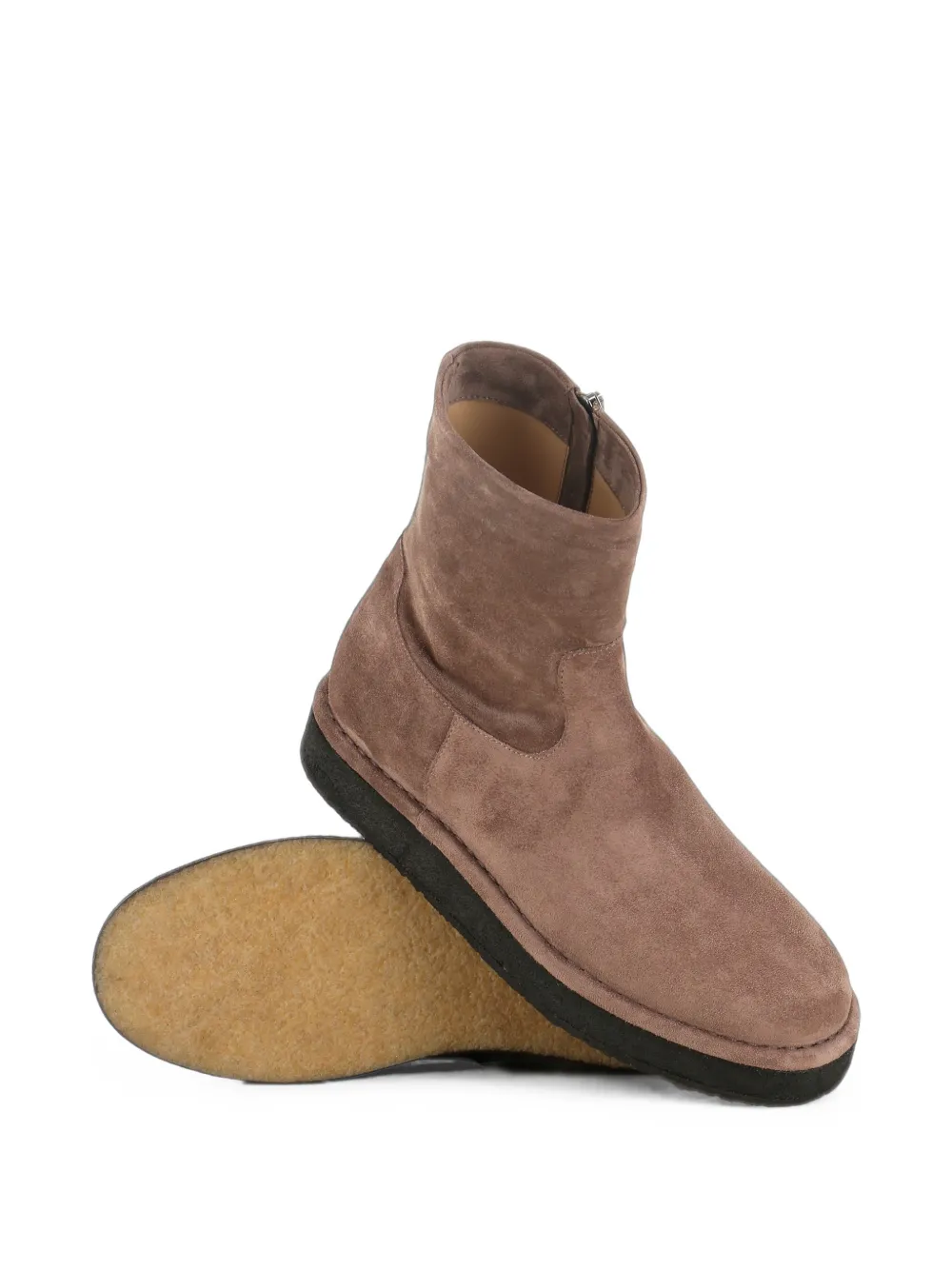 Del Carlo suede platform ankle boots Beige