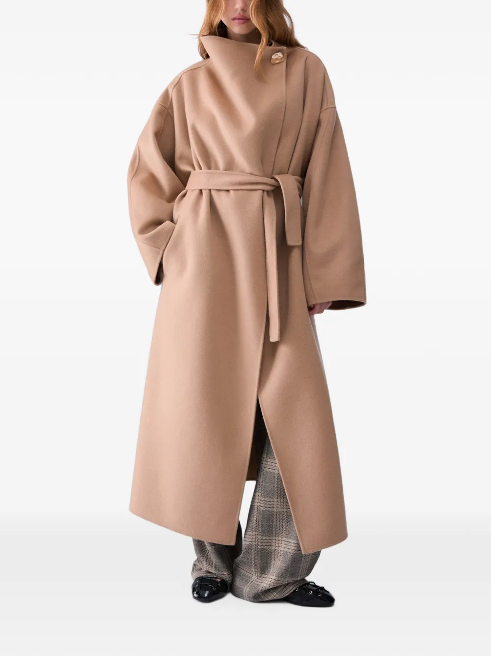 LIU JO Oversized wollen mantel Beige