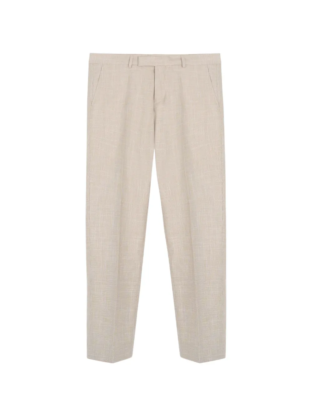 HUGO H-Lenon-263 check-pattern pressed-crease trousers - Nude
