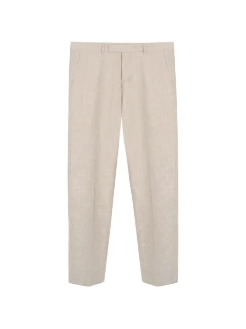 HUGO H-Lenon-263 check-pattern pressed-crease trousers