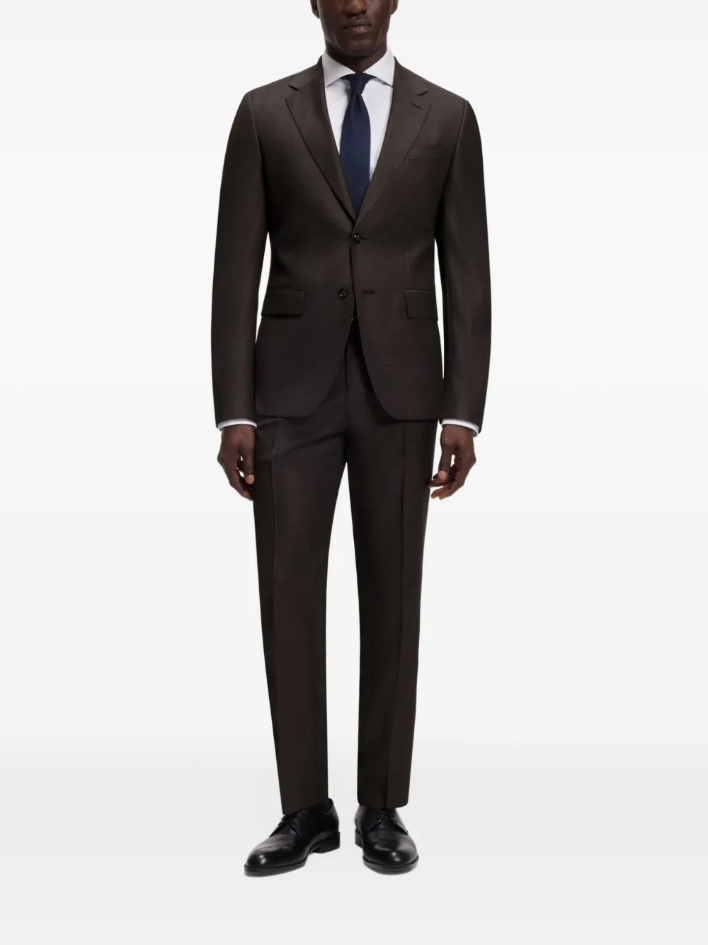 BOSS slim-fit trousers in stretch virgin-wool serge Bruin