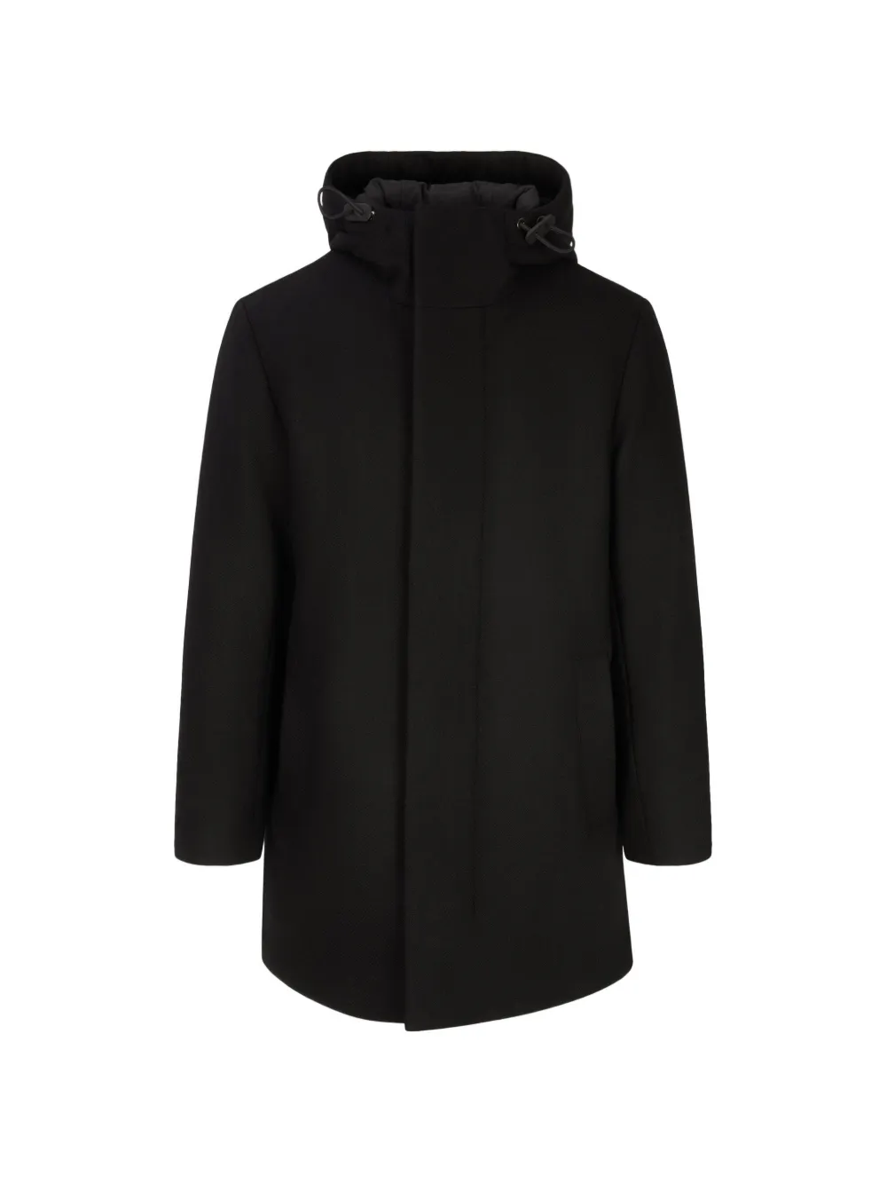 HUGO H-Jared Pad 264 hooded concealed-fastening coat - Schwarz