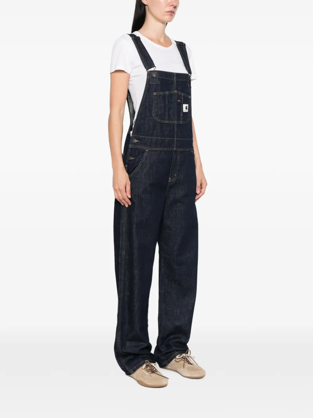 Carhartt WIP Tuinbroek met logopatch Blauw