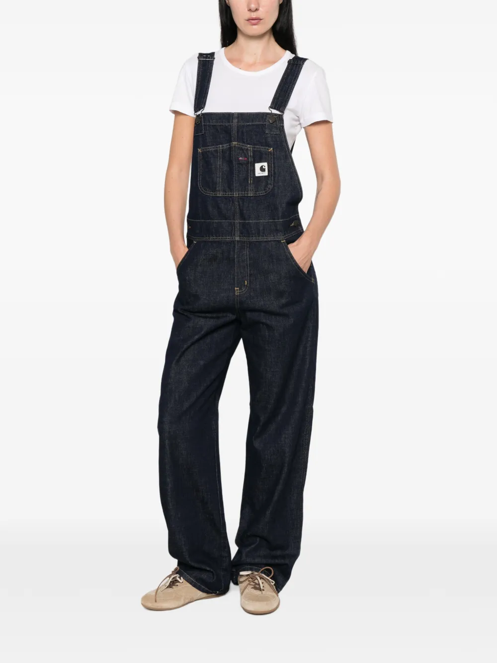 Carhartt WIP Tuinbroek met logopatch Blauw