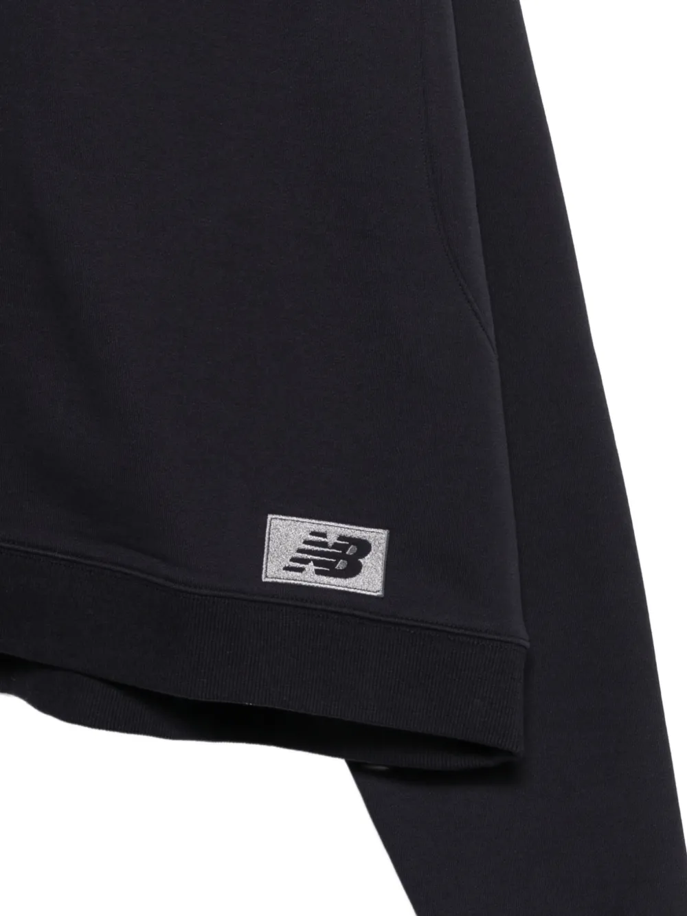 New Balance logo-patch zip-up hoodie Blauw