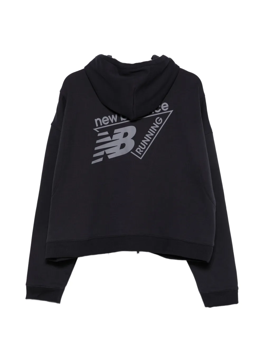 New Balance logo-patch zip-up hoodie Blauw