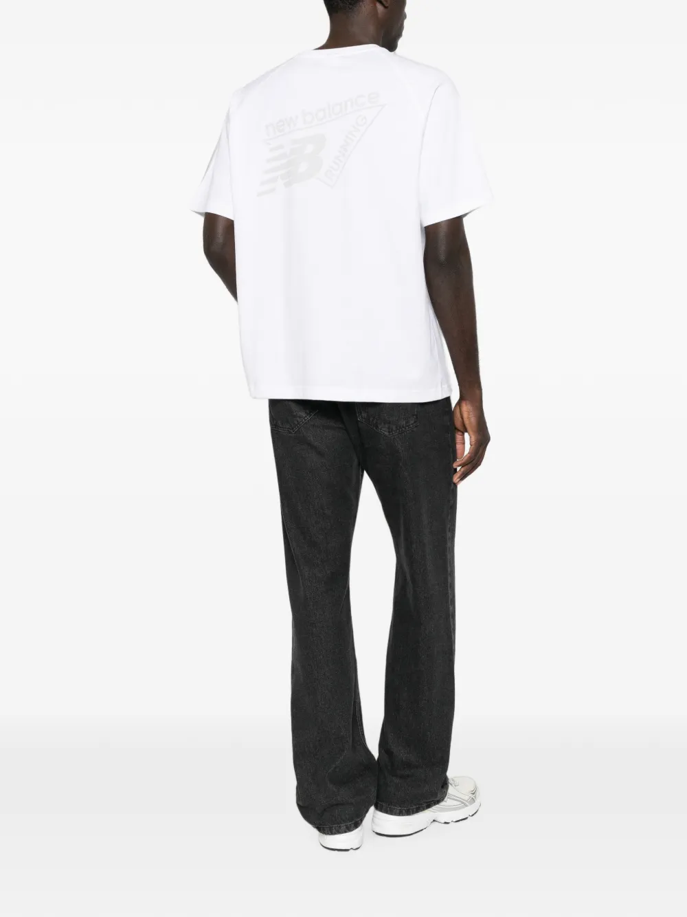 New Balance raglan-sleeve logo-print T-shirt Wit