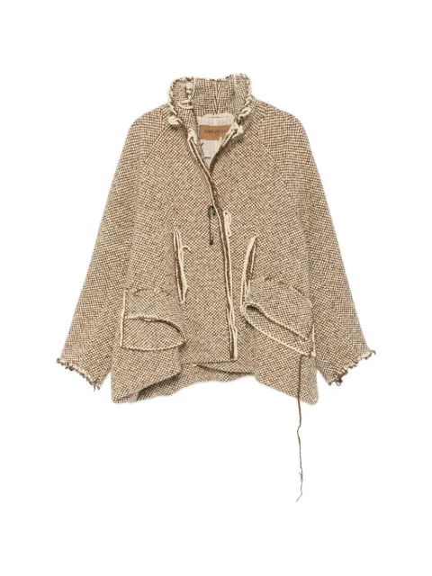 Rundholz check frayed-edge jacket