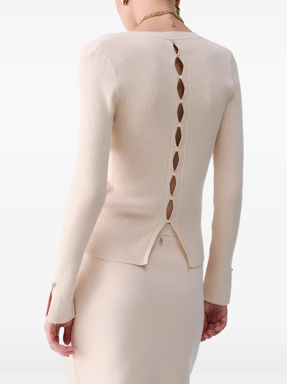 LIU JO Trui met V-hals Beige