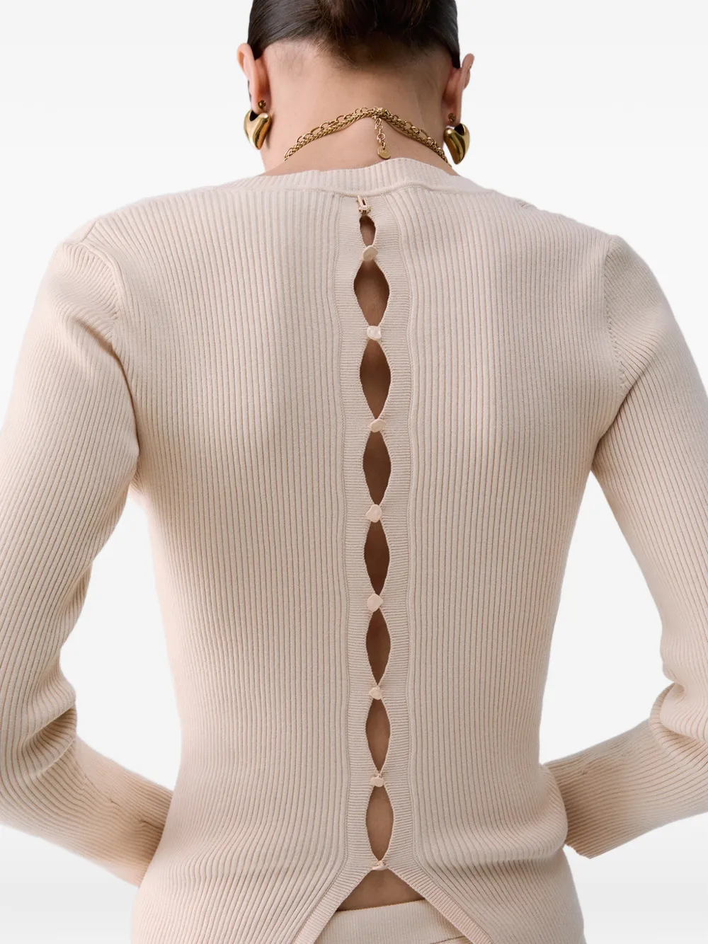 LIU JO Trui met V-hals Beige