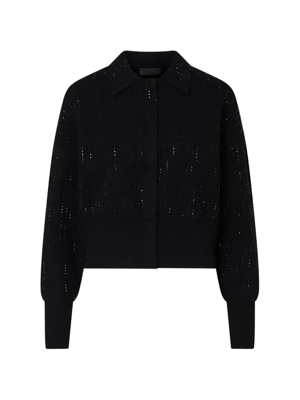 LIU JO knit jacket with gemstones - Nero