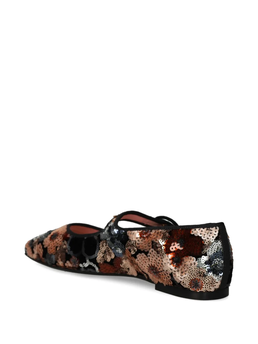 Pretty Ballerinas Camille sequin-embellished floral ballet flats Zwart