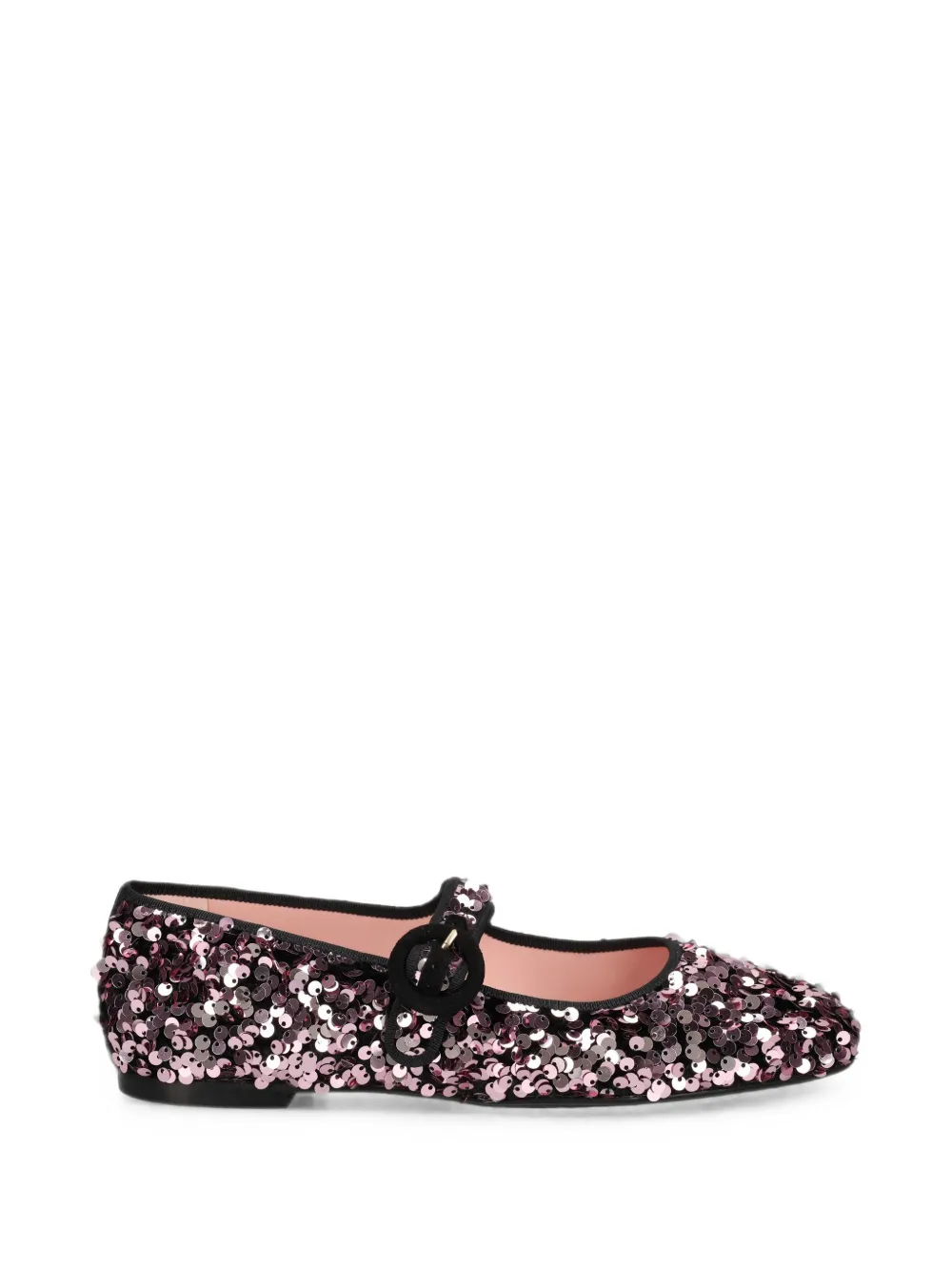 Pretty Ballerinas Mary Jane sequin-embellished ballet flats Roze