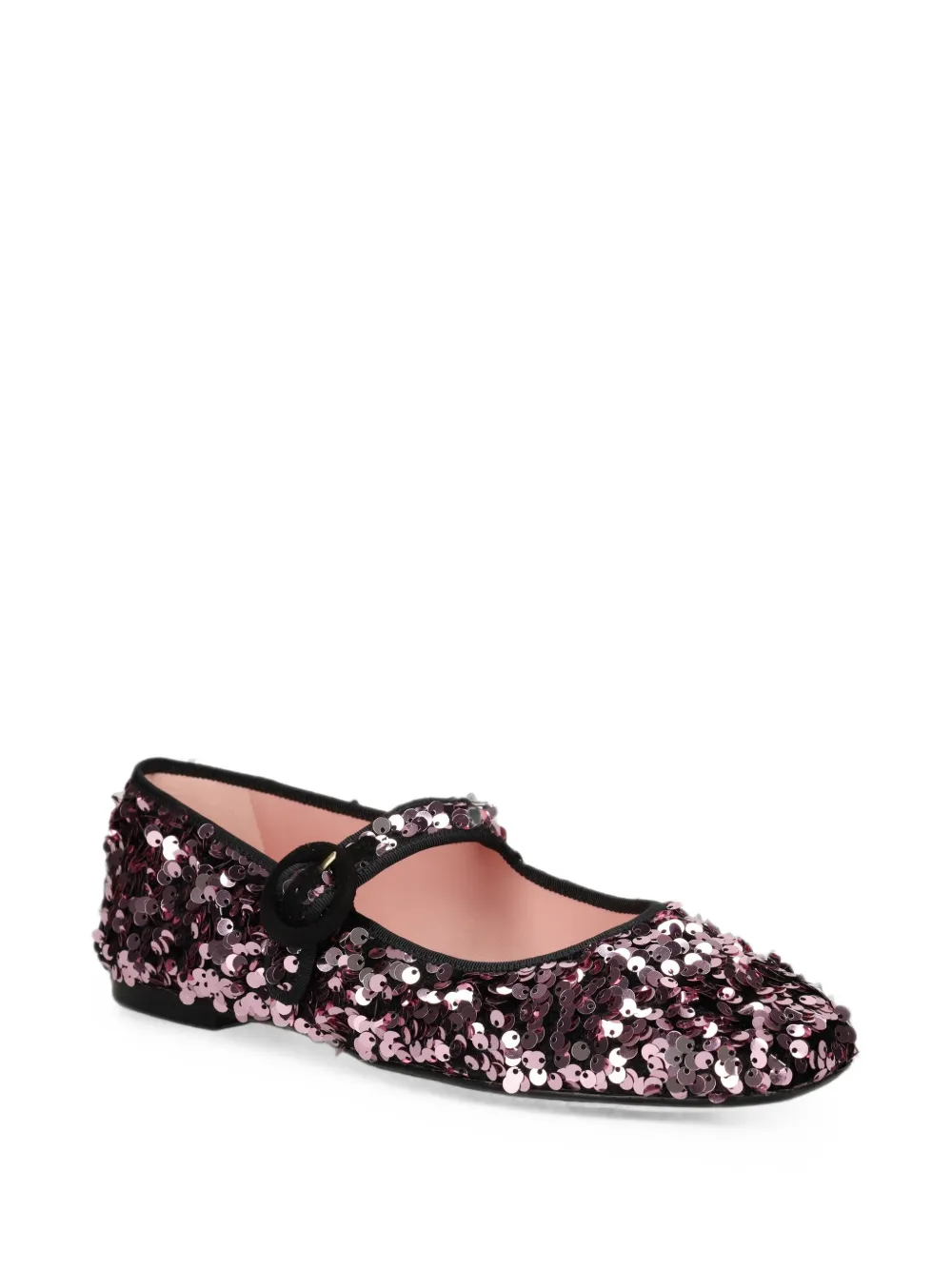 Pretty Ballerinas Mary Jane sequin-embellished ballet flats Roze