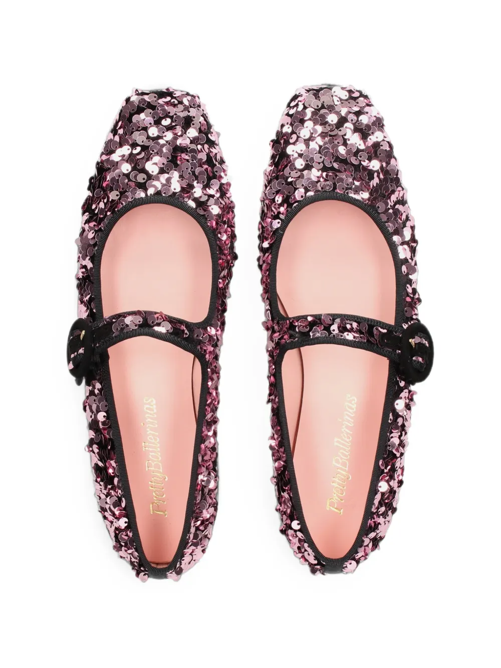Pretty Ballerinas Mary Jane sequin-embellished ballet flats Roze