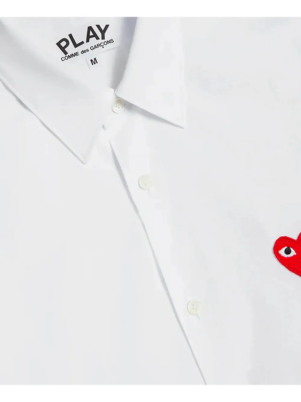 Comme Des Garçons Play Overhemd met hartpatch Wit